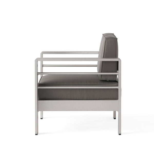 English Elm Cape Coral Outdoor Aluminum Club Chair with Thick Cushion for Patio Poolside Use N775P361606S
