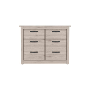 English Elm Becca 6 Drawer Double Dresser – Stylish Light Gray Storage Solution With Metal Hardware & Stability B070S00031