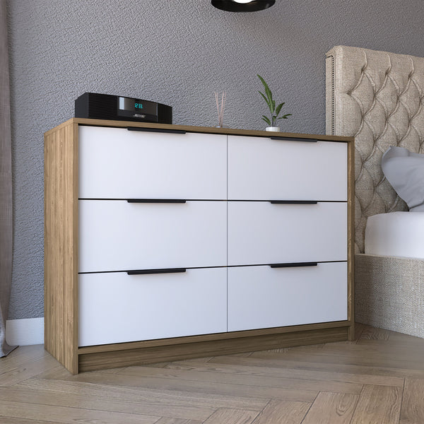 English Elm Kaia 4-Drawer Dresser - Modern Pine/White Storage Solution For Bedrooms With Stylish Cabinets B070S00015