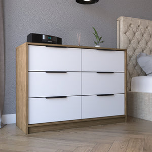 English Elm Kaia Modern 4-Drawer Dresser With Pine/White Finish - Stylish Storage Solution For Any Bedroom B200S00015