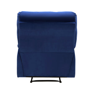 English Elm Reclining Chair with Velvet Upholstery, Square Tufted Back, Pillowtop Arms & Smooth Manual Recline Blue 32.5 L x 32.5 W x 26 H B011P182493
