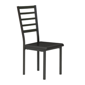 English Elm Black Industrial 2-Piece Writing Desk Set with Faux Leather Chair, Compact Metal Frame Workspace B011P182511