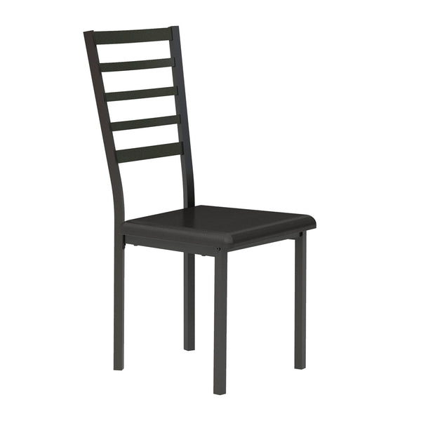 English Elm Black Industrial 2-Piece Writing Desk Set with Faux Leather Chair, Compact Metal Frame Workspace B011P182511