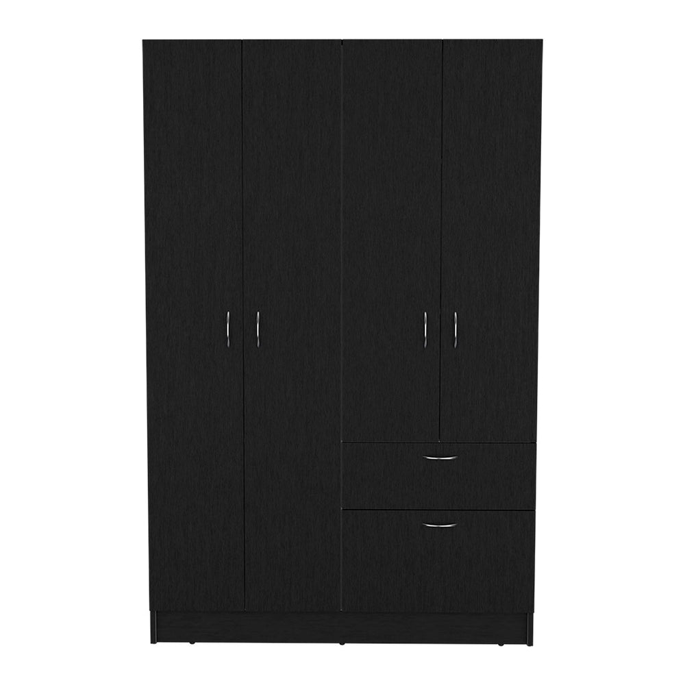 English Elm Vaupes Multicolor Armoire 67.2" High - Double Door Cabinet with Rod, Spacious Drawer & 5 Shelves B200S00083