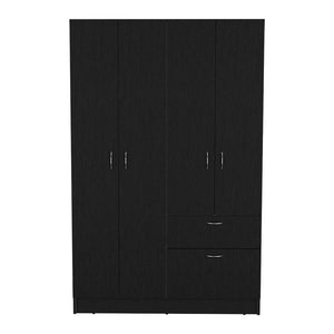 English Elm Vaupes Multicolor Armoire 67.2" High - Double Door Cabinet with Rod, Spacious Drawer & 5 Shelves B200S00083