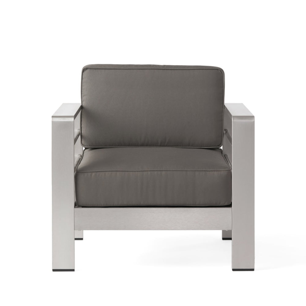 English Elm Cape Coral Outdoor Aluminum Club Chair with Thick Cushion for Patio Poolside Use N775P361606S