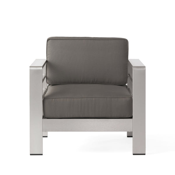 English Elm Cape Coral Outdoor Aluminum Club Chair with Thick Cushion for Patio Poolside Use N775P361606S