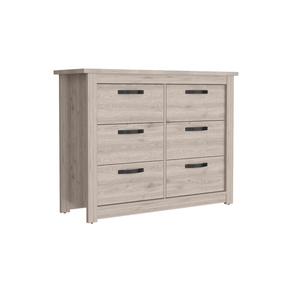 English Elm Becca 6 Drawer Double Dresser - Modern Light Gray Storage Solution With Metal Hardware & Style B200S00031