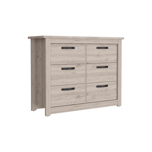 English Elm Becca 6 Drawer Double Dresser – Stylish Light Gray Storage Solution With Metal Hardware & Stability B070S00031