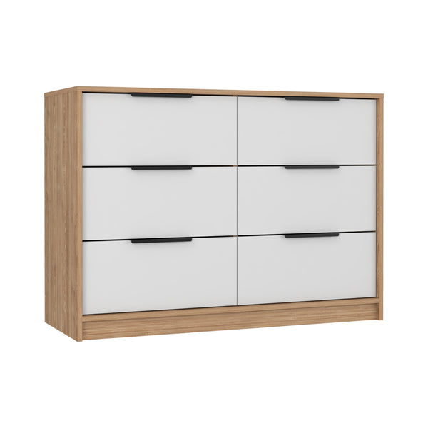 English Elm Kaia Modern 4-Drawer Dresser With Pine/White Finish - Stylish Storage Solution For Any Bedroom B200S00015
