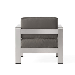 English Elm Cape Coral Outdoor Aluminum Club Chair with Thick Cushion for Patio Poolside Use N775P361606S
