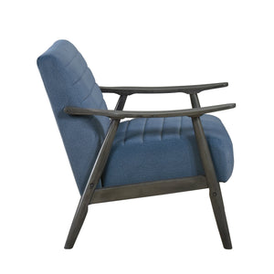 English Elm Casual Greeley Transitional Accent Chair with Brick Gray Solid Wood Frame and Comfortable Upholstery, Stylish Living Room Seating Blue 35.25 L x 25.75 W x 20.5 H B011P182646