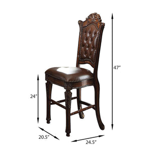 English Elm Cherry Counter Height Stools Set of 2 – Tufted Cherry Faux Leather Seats with Nailhead Trim, Plush Comfort and Classic Design B062P181291