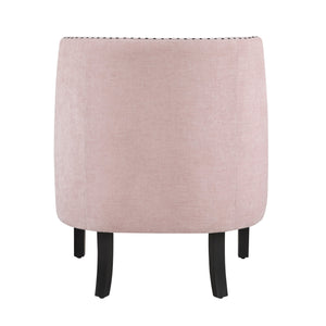 English Elm Modern Tufted Back Accent Chair with Antique Walnut Solid Wood Frame and Padded Contoured Seat Pink 29.75 L x 30.25 W x 27 H B011P182661