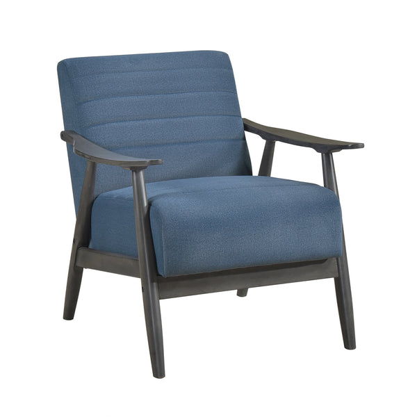 English Elm Casual Greeley Transitional Accent Chair with Brick Gray Solid Wood Frame and Comfortable Upholstery, Stylish Living Room Seating Blue 35.25 L x 25.75 W x 20.5 H B011P182646