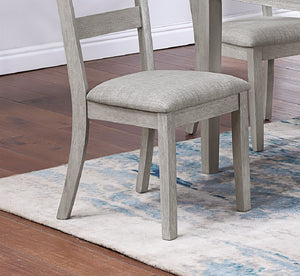 English Elm Classic 7pc Rustic Gray Dining Set with Cushioned Ladder-Back Chairs and Spacious 60" Wooden Table, Modern Style B011P182670