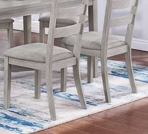 English Elm Classic 7pc Rustic Gray Dining Set with Cushioned Ladder-Back Chairs and Spacious 60" Wooden Table, Modern Style B011P182670