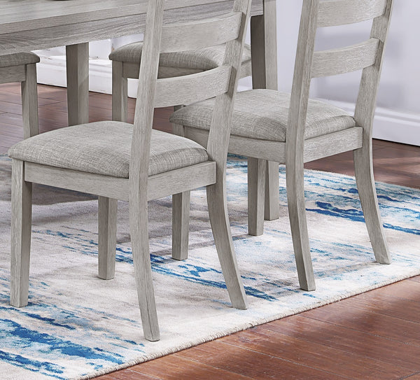 English Elm Classic 7pc Rustic Gray Dining Set with Cushioned Ladder-Back Chairs and Spacious 60" Wooden Table, Modern Style B011P182670