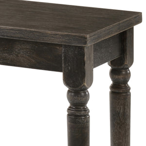 English Elm Weathered Grey Traditional Backless Wooden Bench with Turned Legs, Rustic Vintage Finish for Entryway Seating (48") B062P181293
