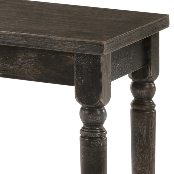 English Elm Weathered Grey Traditional Backless Wooden Bench with Turned Legs, Rustic Vintage Finish for Entryway Seating (48") B062P181293