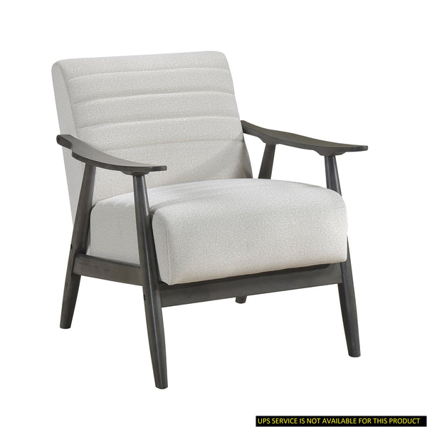 English Elm Casual Greeley Transitional Accent Chair with Brick Gray Solid Wood Frame and Comfortable Upholstery, Stylish Living Room Seating Off White 35.25 L x 25.75 W x 20.5 H B011P182647