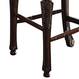 English Elm Cherry Counter Height Stools Set of 2 – Tufted Cherry Faux Leather Seats with Nailhead Trim, Plush Comfort and Classic Design B062P181291