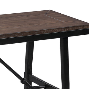 English Elm Oak Industrial Oak and Black Rectangle Bench with Metal Legs, Crossbar Support, Durable Seating for Entryway, Dining B062P181294