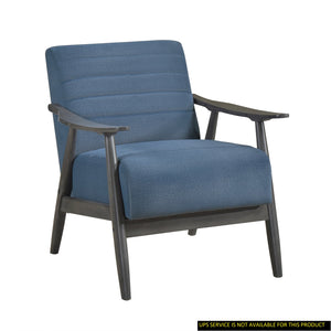English Elm Casual Greeley Transitional Accent Chair with Brick Gray Solid Wood Frame and Comfortable Upholstery, Stylish Living Room Seating Blue 35.25 L x 25.75 W x 20.5 H B011P182646