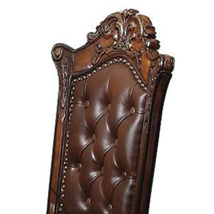 English Elm Cherry Counter Height Stools Set of 2 – Tufted Cherry Faux Leather Seats with Nailhead Trim, Plush Comfort and Classic Design B062P181291