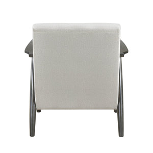 English Elm Casual Greeley Transitional Accent Chair with Brick Gray Solid Wood Frame and Comfortable Upholstery, Stylish Living Room Seating Off White 35.25 L x 25.75 W x 20.5 H B011P182647