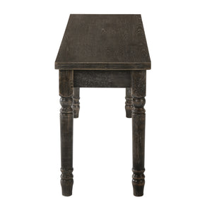 English Elm Weathered Grey Traditional Backless Wooden Bench with Turned Legs, Rustic Vintage Finish for Entryway Seating (48") B062P181293