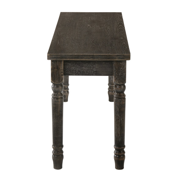 English Elm Weathered Grey Traditional Backless Wooden Bench with Turned Legs, Rustic Vintage Finish for Entryway Seating (48") B062P181293