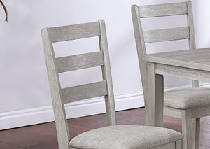 English Elm Classic 7pc Rustic Gray Dining Set with Cushioned Ladder-Back Chairs and Spacious 60" Wooden Table, Modern Style B011P182670