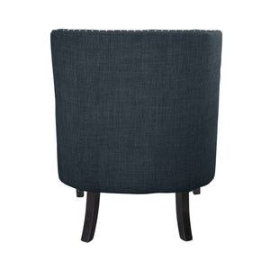 English Elm Modern Tufted Back Accent Chair with Antique Walnut Solid Wood Frame and Padded Contoured Seat Indigo 29.75 L x 30.25 W x 27 H B011P182653