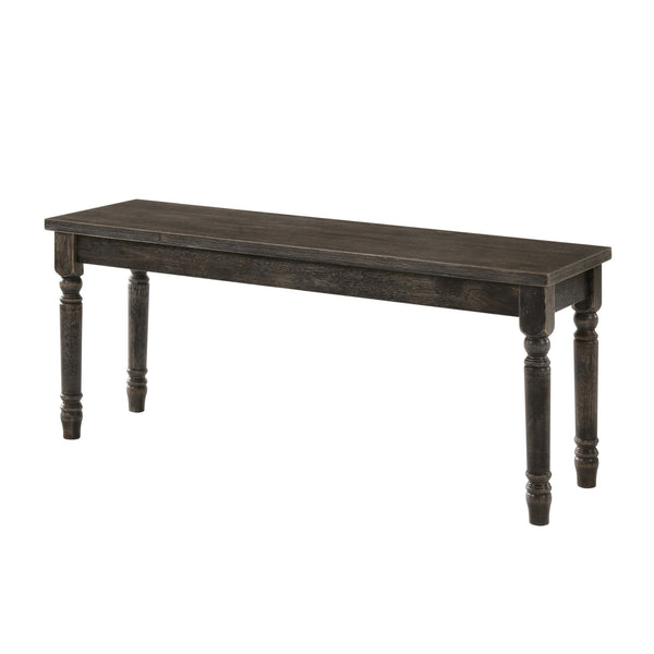English Elm Weathered Grey Traditional Backless Wooden Bench with Turned Legs, Rustic Vintage Finish for Entryway Seating (48") B062P181293
