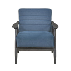English Elm Casual Greeley Transitional Accent Chair with Brick Gray Solid Wood Frame and Comfortable Upholstery, Stylish Living Room Seating Blue 35.25 L x 25.75 W x 20.5 H B011P182646