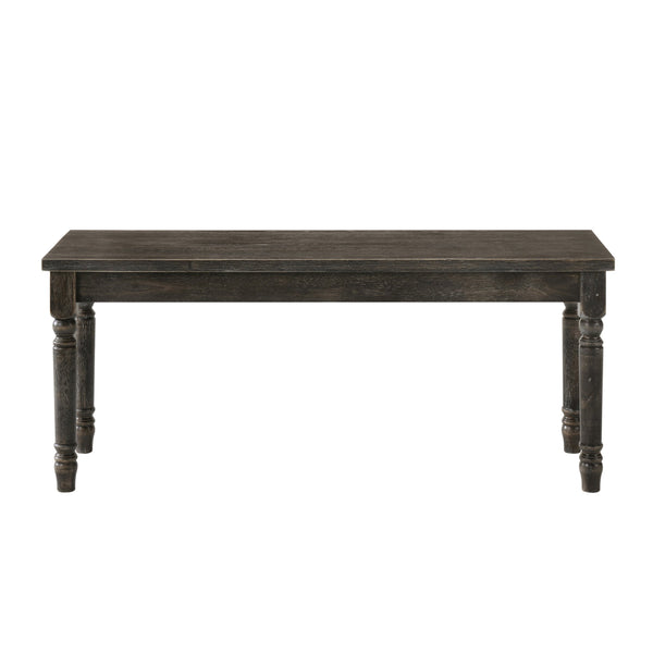 English Elm Weathered Grey Traditional Backless Wooden Bench with Turned Legs, Rustic Vintage Finish for Entryway Seating (48") B062P181293