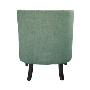 English Elm Modern Tufted Back Accent Chair with Antique Walnut Solid Wood Frame and Padded Contoured Seat Teal 29.75 L x 30.25 W x 27 H B011P182655