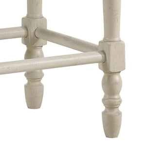 English Elm Tan Counter Height Stools Set of 2 – Rustic Antique White Frame, Weathered Oak Legs, Cozy Beige Upholstery, Comfort B062P181301