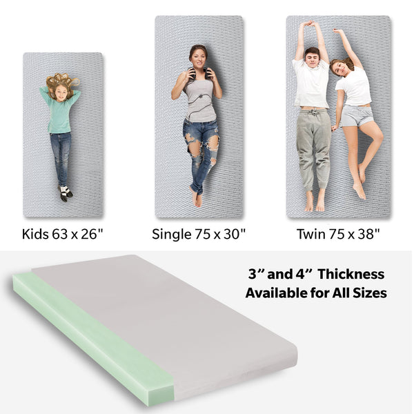 English Elm Memory Foam Camping Mattress - 63"X26"X4" | Ultimate Comfort For Rvs, Dorms, And Outdoor Adventures! B181P182829