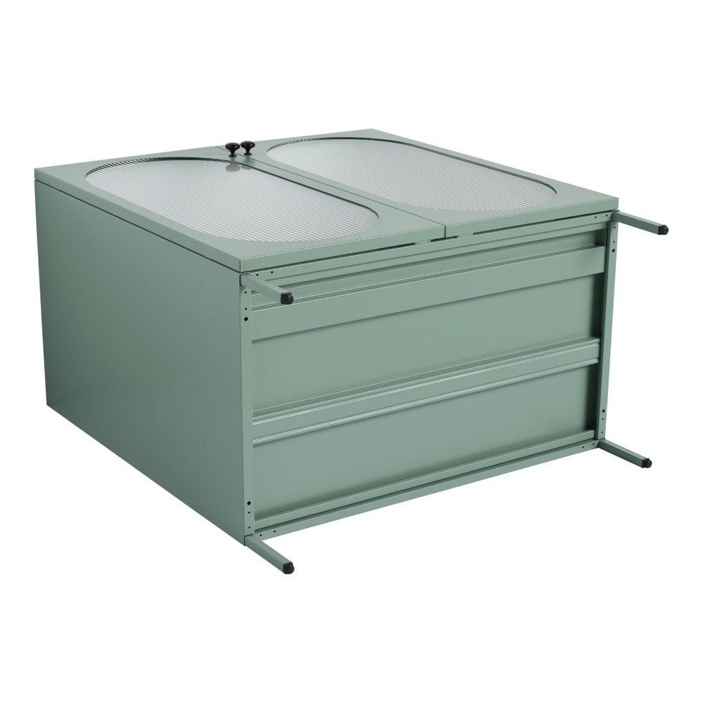 English Elm 30 Inch Steel Freestanding Bathroom Vanity Cabinet with Acrylic Doors and Adjustable Shelf W999P176007