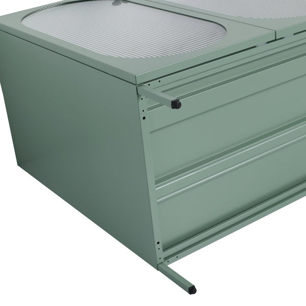 English Elm 30 Inch Steel Freestanding Bathroom Vanity Cabinet with Acrylic Doors and Adjustable Shelf W999P176007