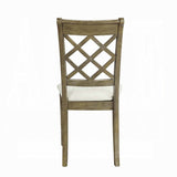 English Elm Beige and Rustic Oak Lattice Back Side Chairs (Set Of 2)