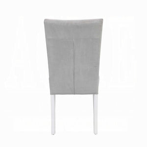 English Elm Grey Modern Chrome Side Chairs Set of 2 — Padded Faux Leather Seats, Sleek Metal Legs for Dining Comfort and Style Grey+White B062P182767