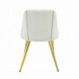 English Elm White and Gold Tight Back Side Chairs (Set Of 2)