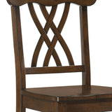 English Elm Walnut Cross Back Counter Height Stools (Set Of 2)