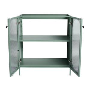 English Elm 30 Inch Steel Freestanding Bathroom Vanity Cabinet with Acrylic Doors and Adjustable Shelf W999P176007