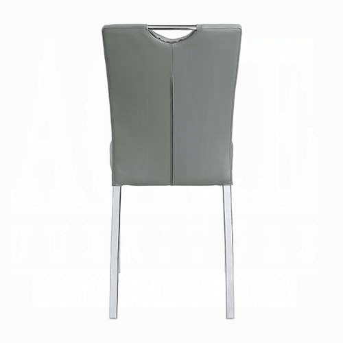 English Elm Grey Modern Chrome Side Chairs Set of 2 — Padded Faux Leather Seats, Sleek Metal Legs for Dining Comfort and Style Grey+Silver B062P182766