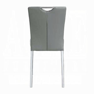 English Elm Grey Modern Chrome Side Chairs Set of 2 — Padded Faux Leather Seats, Sleek Metal Legs for Dining Comfort and Style Grey+Silver B062P182766