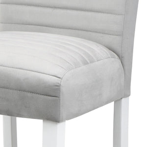 English Elm Grey Modern Chrome Side Chairs Set of 2 — Padded Faux Leather Seats, Sleek Metal Legs for Dining Comfort and Style Grey+White B062P182767